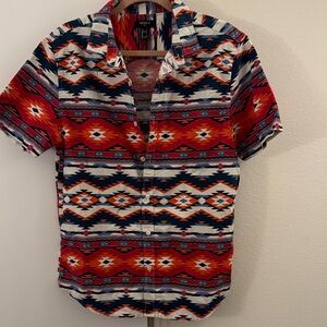 FOREVER 21. Multicolor Aztec Print Casual Shirt